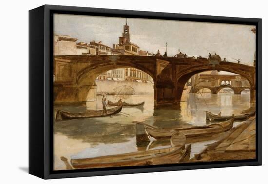 The Bridges: Florence, C.1880-Frank Duveneck-Framed Stretched Canvas