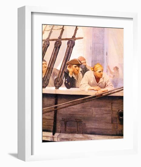 The Brig Covenant in A Fog, Kidnapped-Newell Convers Wyeth-Framed Premium Giclee Print