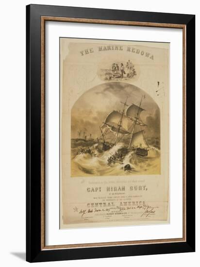 The brig Marine rescuing passengers from the steamer SS Central America after a hurricane, 1857-American School-Framed Giclee Print