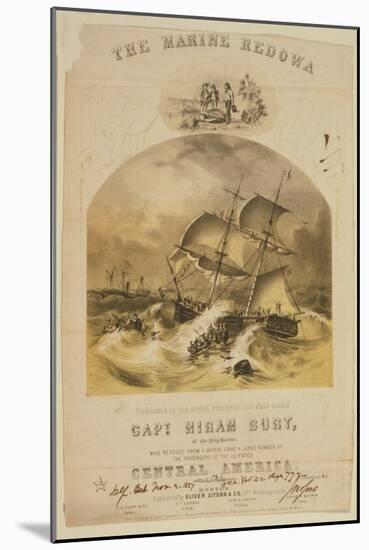 The brig Marine rescuing passengers from the steamer SS Central America after a hurricane, 1857-American School-Mounted Giclee Print