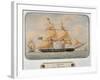 The Brig Merope, by Francois Roux (1811-1882), Watercolour, France, 19th Century-null-Framed Giclee Print