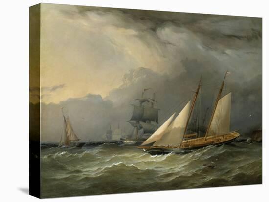 The Brig 'Pearl' and a Schooner of the Royal Yacht Squadron-Charles Gregory-Stretched Canvas