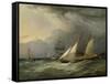 The Brig 'Pearl' and a Schooner of the Royal Yacht Squadron-Charles Gregory-Framed Stretched Canvas