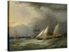 The Brig 'Pearl' and a Schooner of the Royal Yacht Squadron-Charles Gregory-Stretched Canvas