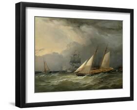 The Brig 'Pearl' and a Schooner of the Royal Yacht Squadron-Charles Gregory-Framed Giclee Print