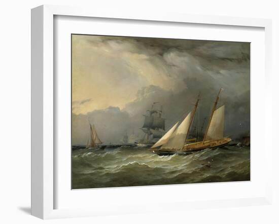 The Brig 'Pearl' and a Schooner of the Royal Yacht Squadron-Charles Gregory-Framed Giclee Print