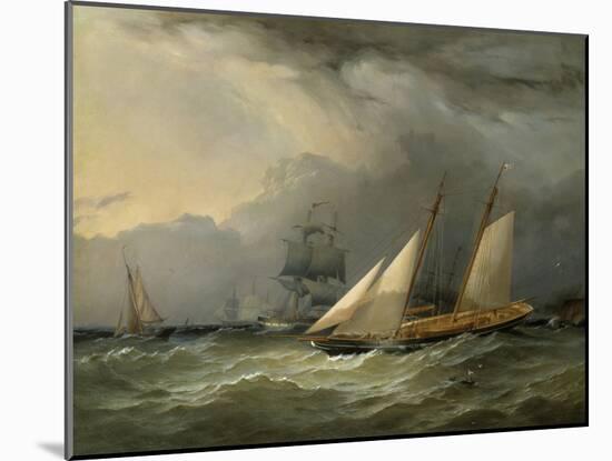 The Brig 'Pearl' and a Schooner of the Royal Yacht Squadron-Charles Gregory-Mounted Giclee Print