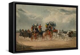 The Brighton Day Mail Passing over Hockwood Common (Coloured Engraving)-William Shayer-Framed Stretched Canvas