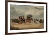 The Brighton Day Mail Passing over Hockwood Common (Coloured Engraving)-William Shayer-Framed Giclee Print