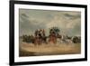 The Brighton Day Mail Passing over Hockwood Common (Coloured Engraving)-William Shayer-Framed Giclee Print