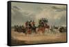 The Brighton Day Mail Passing over Hockwood Common (Coloured Engraving)-William Shayer-Framed Stretched Canvas