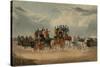 The Brighton Day Mail Passing over Hockwood Common (Coloured Engraving)-William Shayer-Stretched Canvas