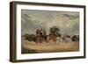 The Brighton Day Mail Passing over Hockwood Common (Coloured Engraving)-William Shayer-Framed Giclee Print