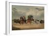 The Brighton Day Mail Passing over Hockwood Common (Coloured Engraving)-William Shayer-Framed Giclee Print