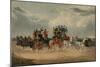 The Brighton Day Mail Passing over Hockwood Common (Coloured Engraving)-William Shayer-Mounted Giclee Print