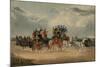 The Brighton Day Mail Passing over Hockwood Common (Coloured Engraving)-William Shayer-Mounted Giclee Print