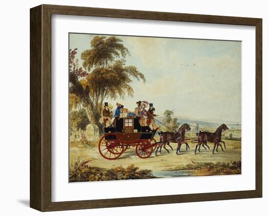 The Brighton - London Coach on the Open Road, 1831-John Frederick Herring I-Framed Giclee Print