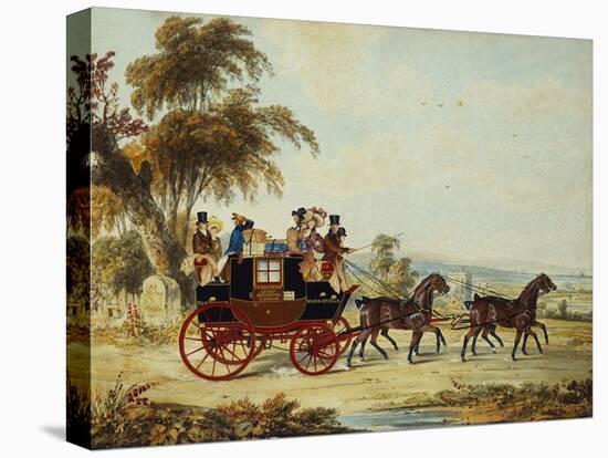 The Brighton - London Coach on the Open Road, 1831-John Frederick Herring I-Stretched Canvas