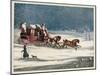 The Brighton Mail Makes its Way Through a Snowstorm on a Seasonal Christmas Day-null-Mounted Art Print