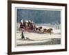 The Brighton Mail Makes its Way Through a Snowstorm on a Seasonal Christmas Day-null-Framed Art Print