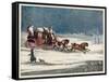 The Brighton Mail Makes its Way Through a Snowstorm on a Seasonal Christmas Day-null-Framed Stretched Canvas