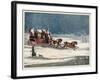 The Brighton Mail Makes its Way Through a Snowstorm on a Seasonal Christmas Day-null-Framed Art Print