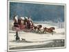 The Brighton Mail Makes its Way Through a Snowstorm on a Seasonal Christmas Day-null-Mounted Art Print