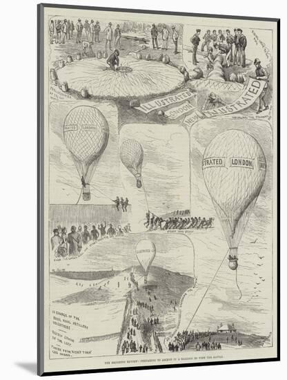 The Brighton Review, Preparing to Ascend in a Balloon to View the Battle-Alfred Courbould-Mounted Giclee Print