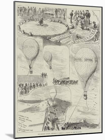 The Brighton Review, Preparing to Ascend in a Balloon to View the Battle-Alfred Courbould-Mounted Giclee Print