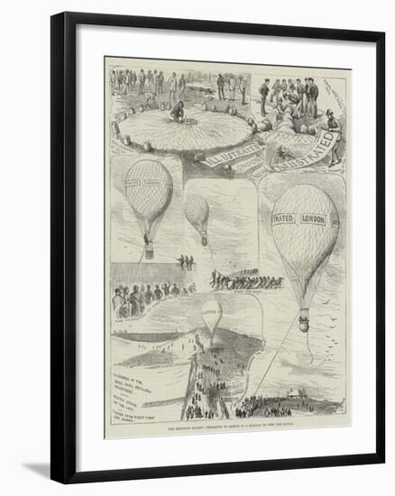 The Brighton Review, Preparing to Ascend in a Balloon to View the Battle-Alfred Courbould-Framed Giclee Print