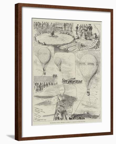 The Brighton Review, Preparing to Ascend in a Balloon to View the Battle-Alfred Courbould-Framed Giclee Print