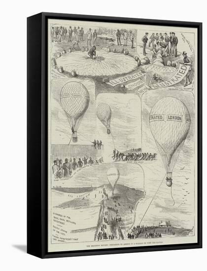 The Brighton Review, Preparing to Ascend in a Balloon to View the Battle-Alfred Courbould-Framed Stretched Canvas