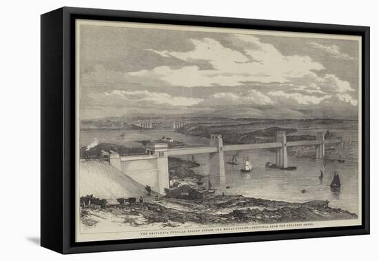 The Britannia Tubular Bridge across the Menai Straits-null-Framed Stretched Canvas