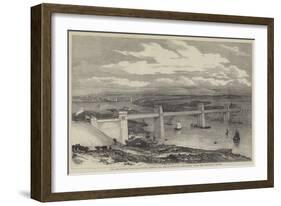 The Britannia Tubular Bridge across the Menai Straits-null-Framed Giclee Print