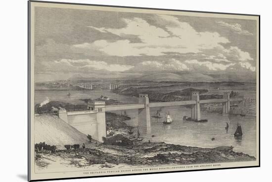 The Britannia Tubular Bridge across the Menai Straits-null-Mounted Giclee Print