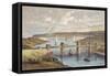 The Britannia Tubular Bridge, Menai Strait, Wales, C1850-null-Framed Stretched Canvas