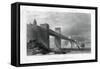 The Britannia Tubular Bridge over the Menai Straits, Wales, 1886-S Bradshaw-Framed Stretched Canvas