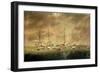 The British and American Fleets Engaged on Lake Borgne-Thomas L. Hornbrook-Framed Giclee Print