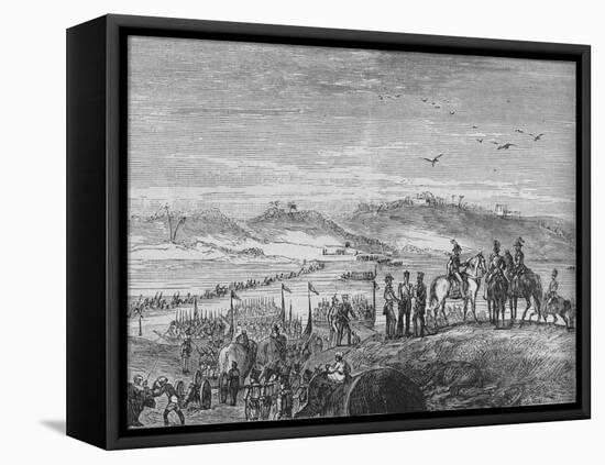 'The British Army Crossing the Sutlej', c1880-Joseph Swain-Framed Stretched Canvas