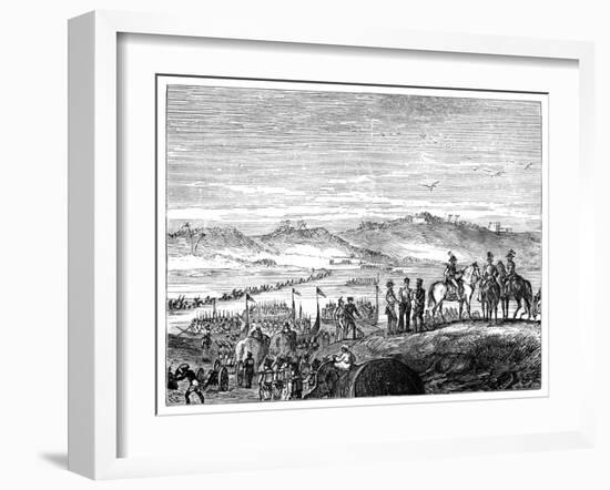 The British Army Crossing the Sutlej River, India, 19th Century-null-Framed Giclee Print