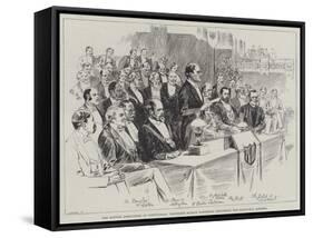 The British Association at Nottingham, Professor Burdon Sanderson Delivering the Inaugural Address-null-Framed Stretched Canvas