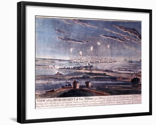 The British Attack of Fort Mchenry, Baltimore in 1812-null-Framed Giclee Print