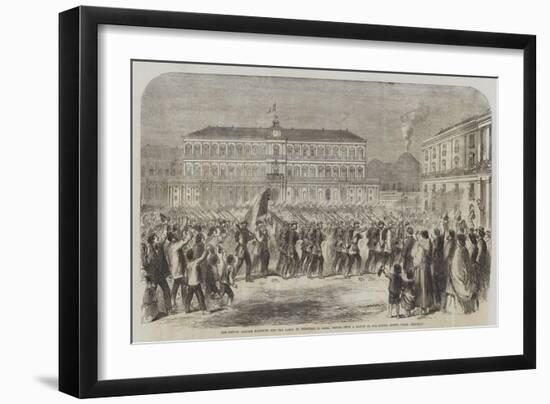 The British Brigade Marching into the Largo St Francesco Di Paola, Naples-Frank Vizetelly-Framed Giclee Print