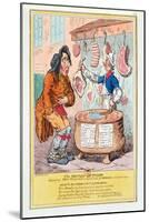 The British Butcher Supplying John Bull with a Substitute for Bread', 1795 (Colour Litho)-James Gillray-Mounted Giclee Print