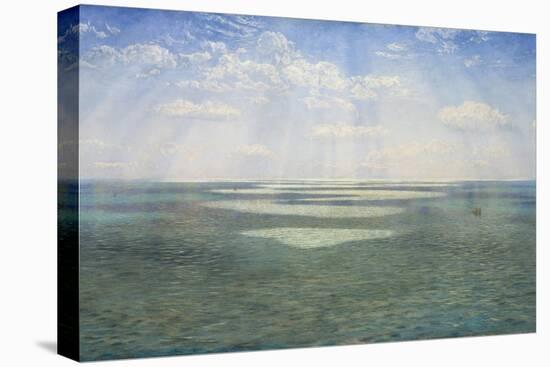 The British Channel Seen from the Dorsetshire Cliffs-John Brett-Stretched Canvas