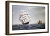 The British Clipper Cutty Sark Sailing Off Coast of China-null-Framed Giclee Print