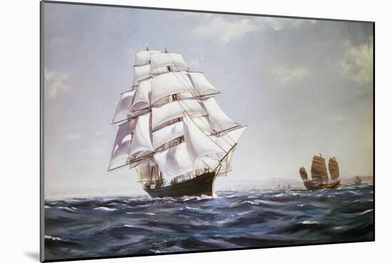 The British Clipper Cutty Sark Sailing Off Coast of China-null-Mounted Giclee Print