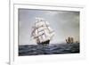 The British Clipper Cutty Sark Sailing Off Coast of China-null-Framed Giclee Print