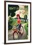 The British Countryside, Isn't It Great to Cycle!-Michael Crampton-Framed Premium Giclee Print