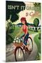 The British Countryside, Isn't It Great to Cycle!-Michael Crampton-Mounted Premium Giclee Print